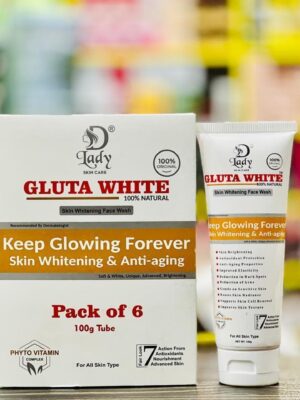 dLady Gluta White Face Wash is a 100% natural formula designed to brighten skin,