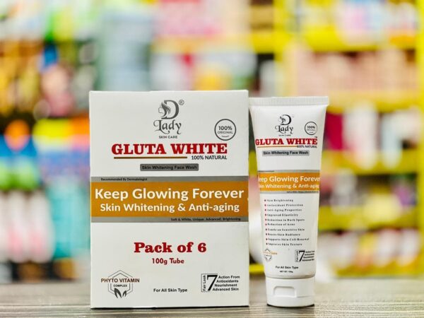 dLady Gluta White Face Wash is a 100% natural formula designed to brighten skin,